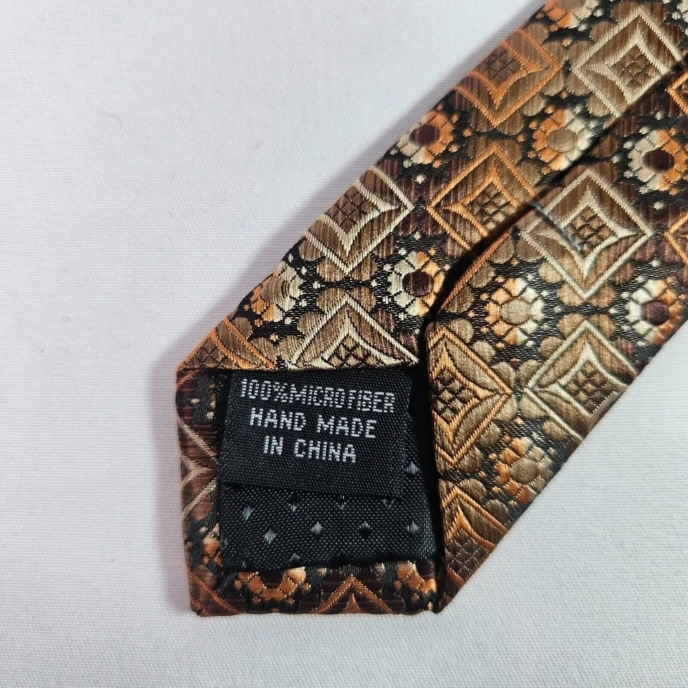 Stacy Adams Hand‎ Made Tie Geometric Brown 3.5